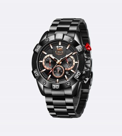 Men Luxury Fashion Stainless Steel Watch Black