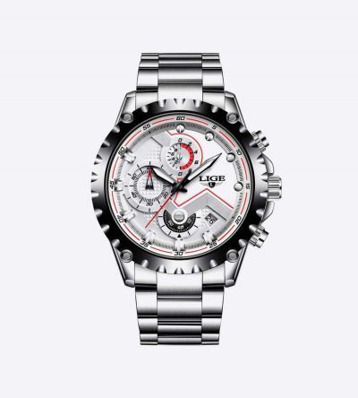 Men's Silver Stainless Steel Watches 30m Water Resistant LIGE9821n