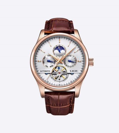 Luxury Brand Fashion Leather Men Watch LIGE9843