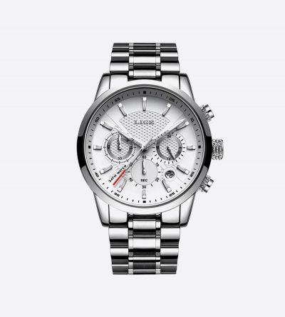 LIGE 9866 Luxury Stainless Steel Men Watch