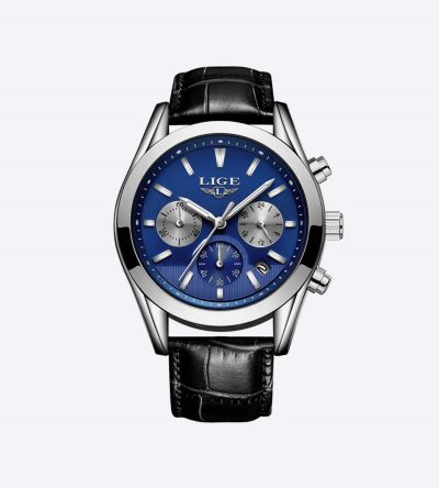 Top Brand Luxury Men Watch LIGE 9872 Silver Blue