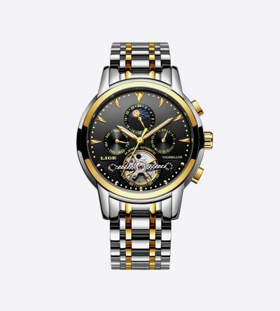 Business Men’s Tourbillon Watch Black Gold LIGE9878