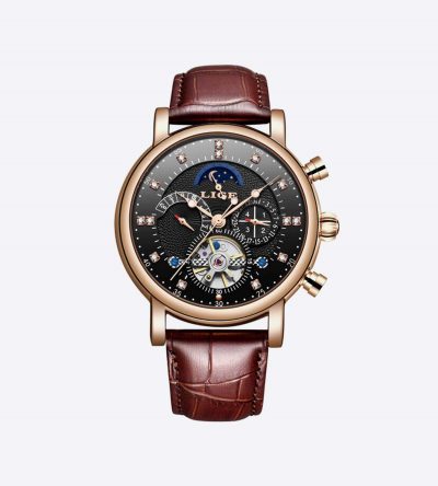 Luxury Brand Fashion Leather Men Watch LIGE9940