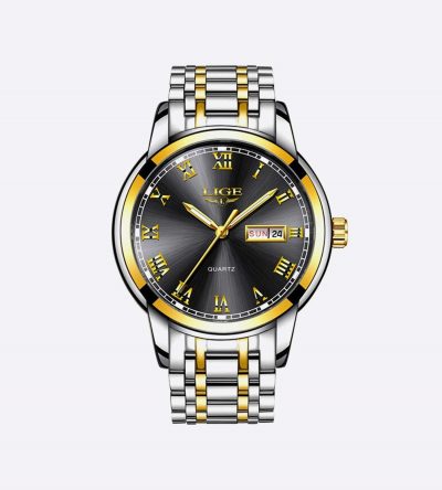 Full Steel Black Gold Business Men Watches LIGE9846